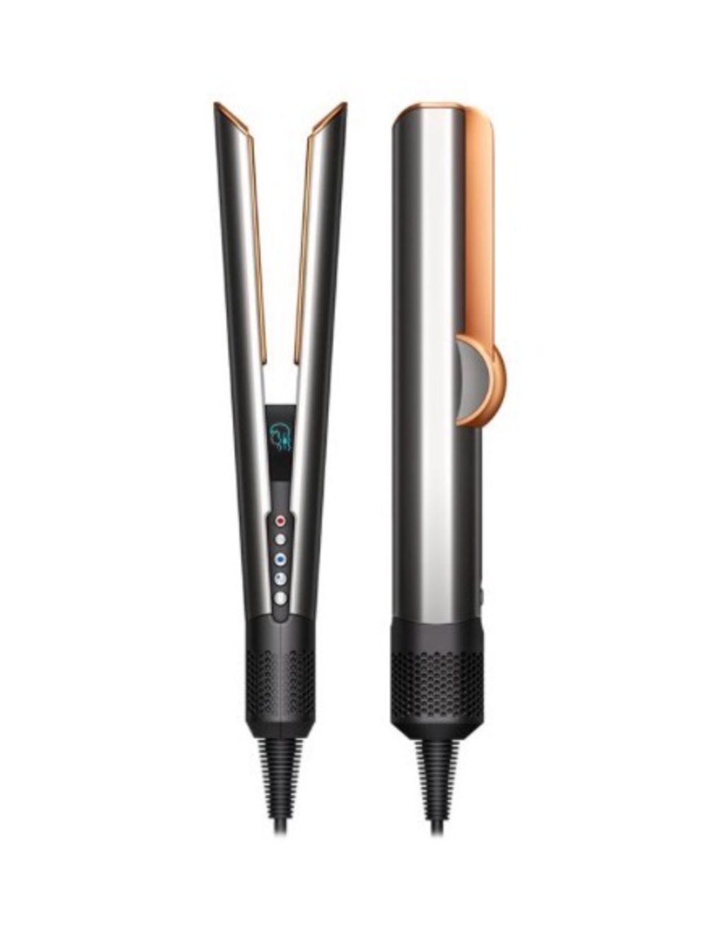 Dyson Hair Straightener in Metallic Silver and Copper Orange